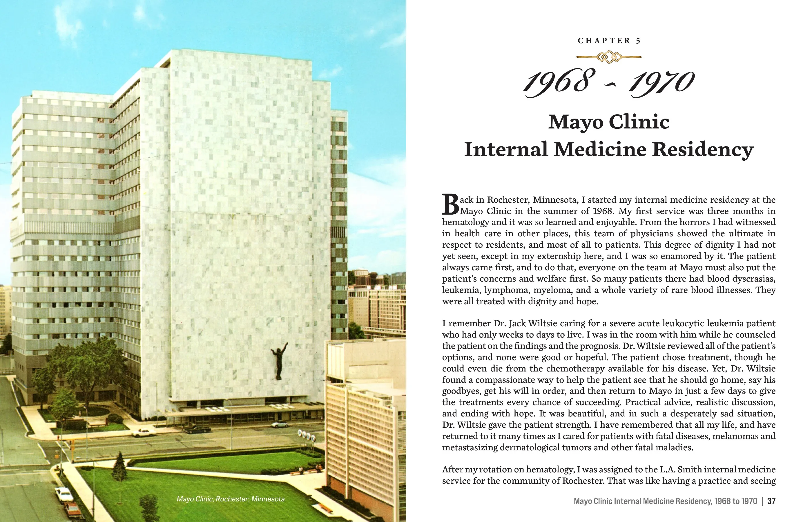 Pages 36–37 of the book. Chapter 5: Mayo Clinic Internal Medicine Fellowship, 1968–1970
