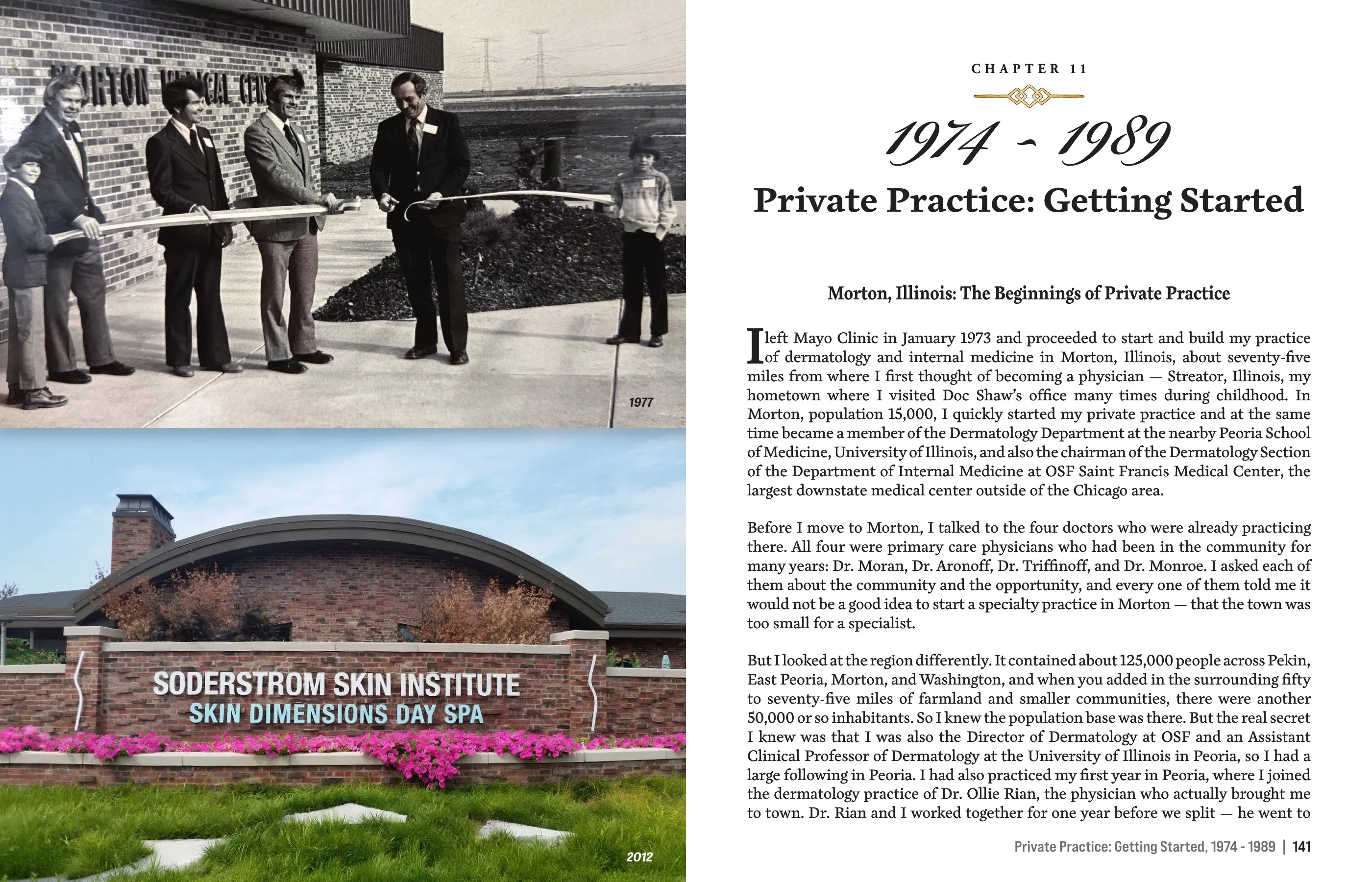 Pages 140–141 of the book. Chapter 11: Private Practice: Getting Started, 1974–1989